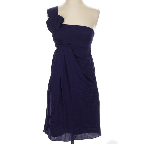 Armani‎ Collezioni One-Shoulder Purple Silk Blend Cocktail Dress Size 2 Formal - Picture 1 of 6